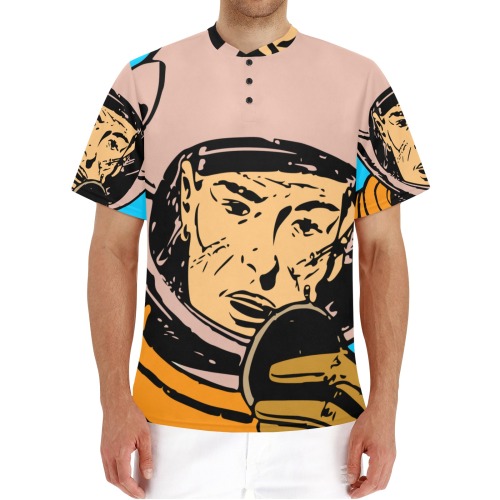 astronaut Men's Henley T-Shirt (Model T75)