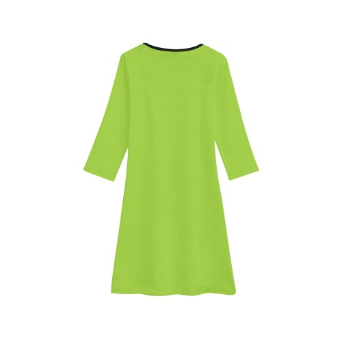 color yellow green Girls' Long Sleeve Dress (Model D59)