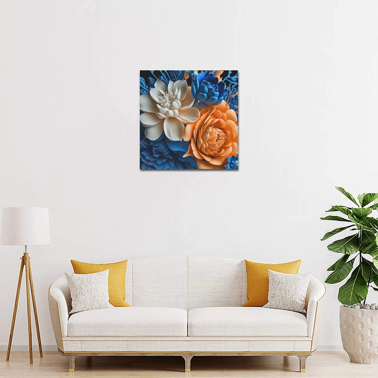 April Showers bring May Flowers Upgraded Canvas Print 16"x16"