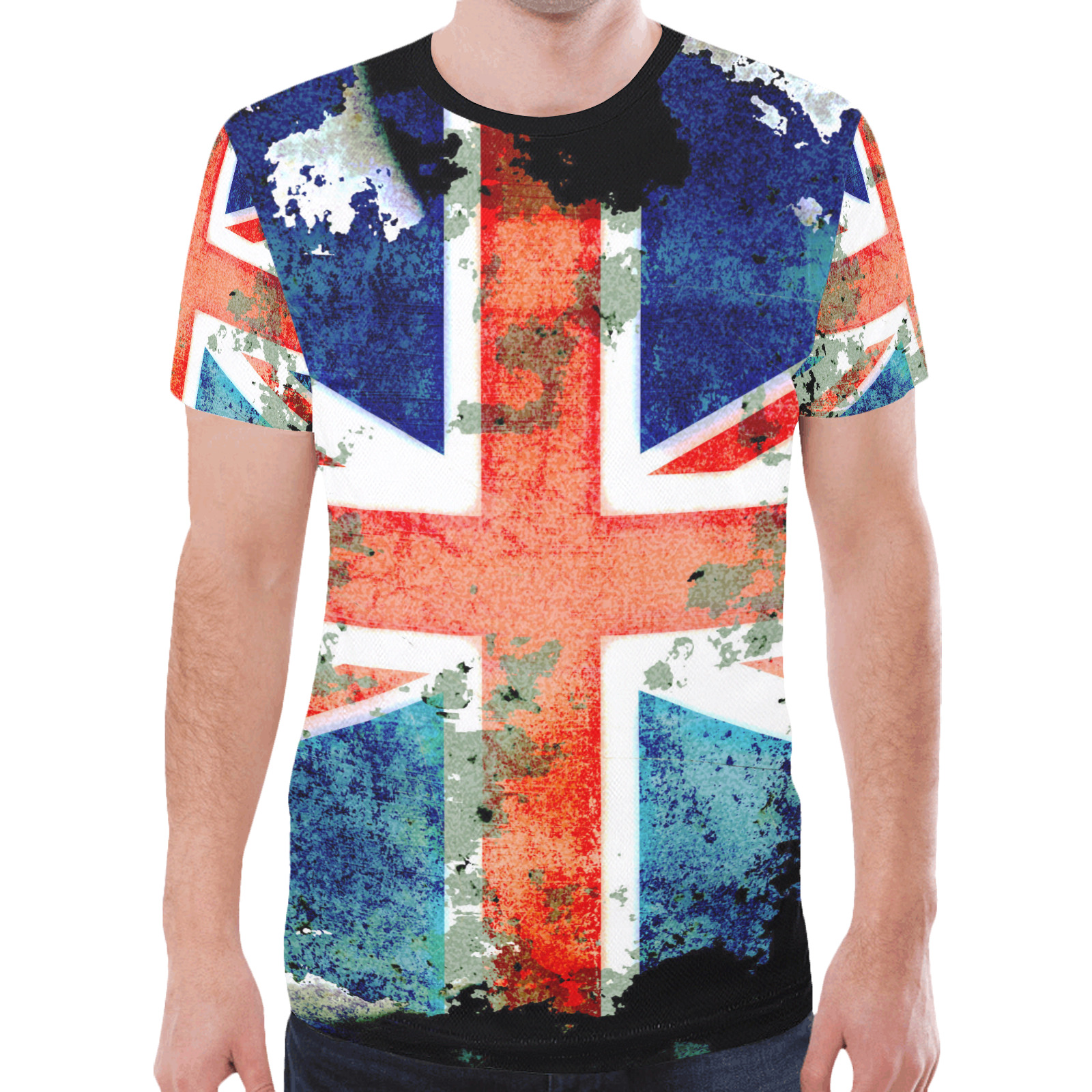Extreme Grunge Union Jack Flag New All Over Print T-shirt for Men (Model T45)