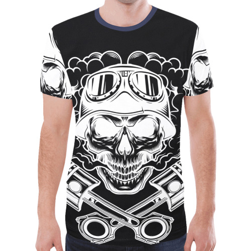 skull piston New All Over Print T-shirt for Men (Model T45)