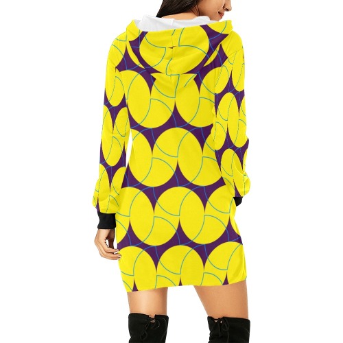 Geo Modern Pattern 45W All Over Print Hoodie Mini Dress (Model H27)