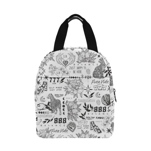 Inspirational tattoo pattern BL 2 Zipper Lunch Bag (Model 1720)