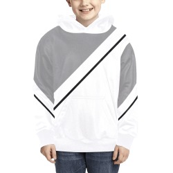 Diagonal Grey White Black Kids' All Over Print Hoodie (Model H38)