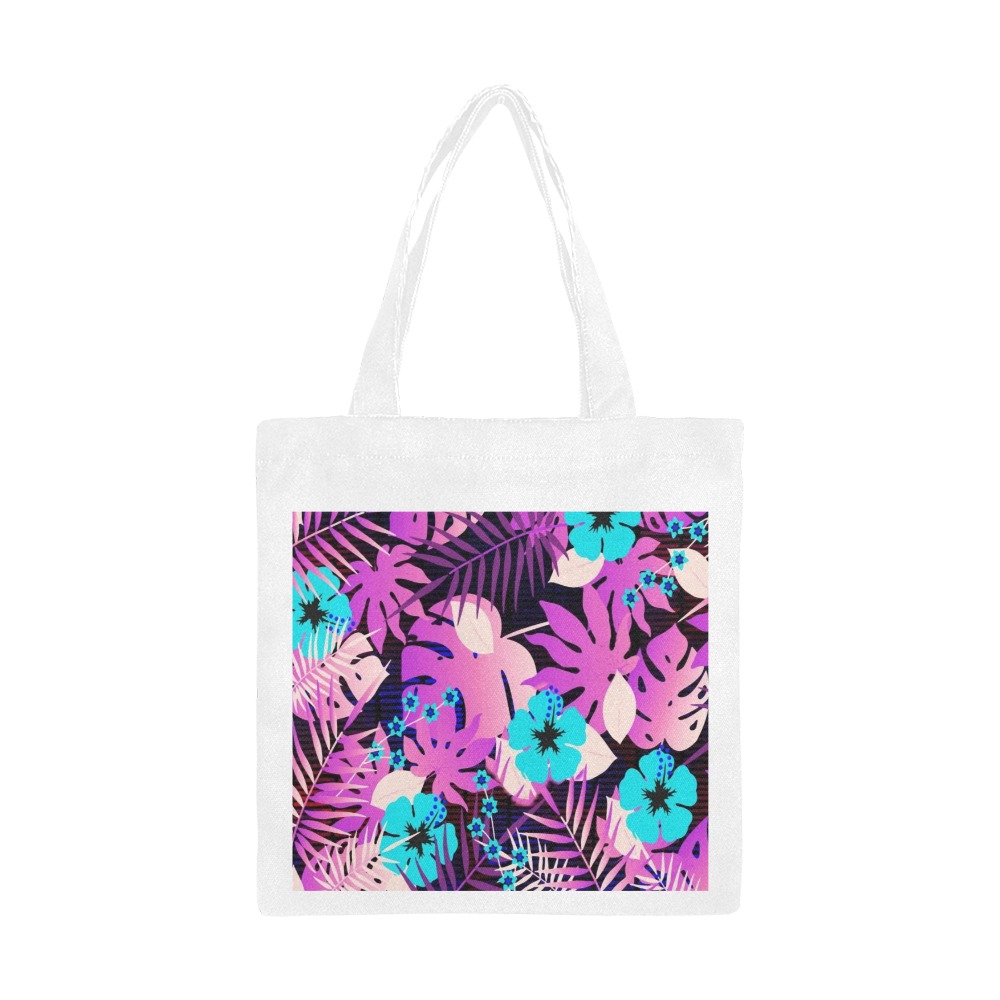 GROOVY FUNK THING FLORAL PURPLE Canvas Tote Bag/Small (Model 1700)