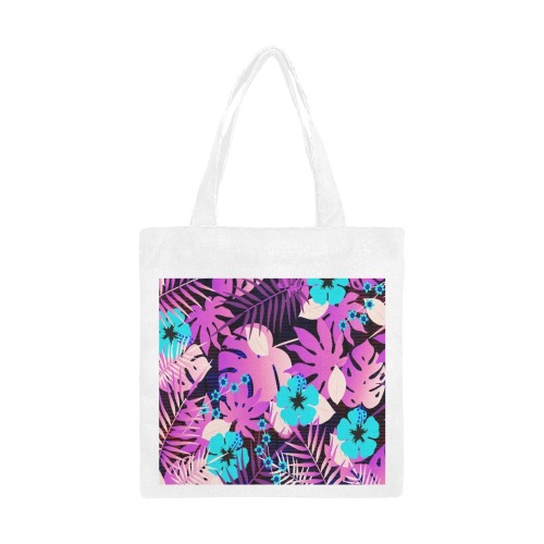 GROOVY FUNK THING FLORAL PURPLE Canvas Tote Bag/Small (Model 1700)