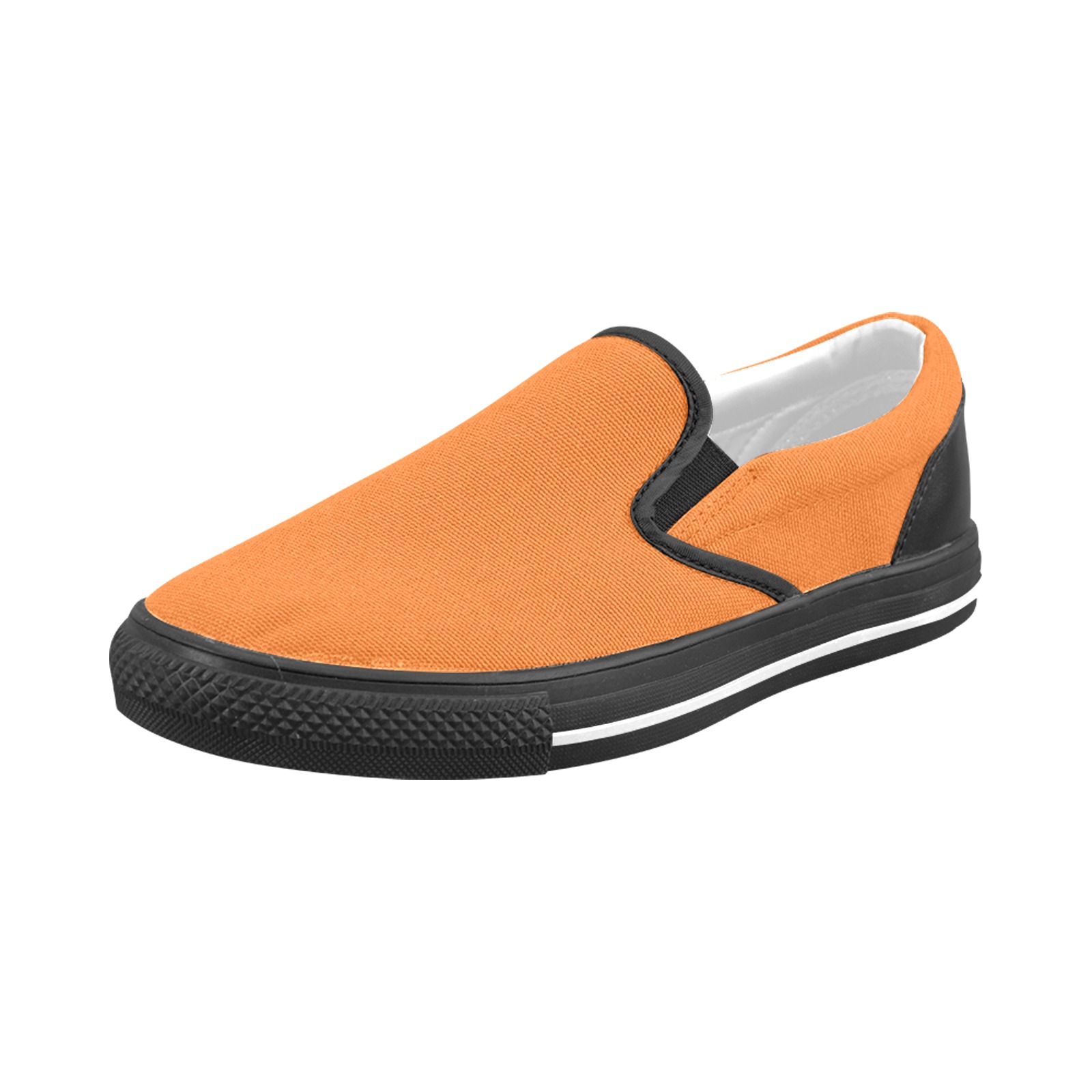color pumpkin Men's Slip-on Canvas Shoes (Model 019)