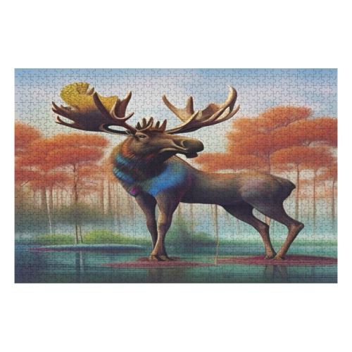 Moose Fantasy 1000-Piece Wooden Photo Puzzles