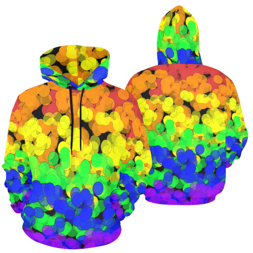 Gay Pride Bokeh All Over Print Hoodie for Women (USA Size) (Model H13)