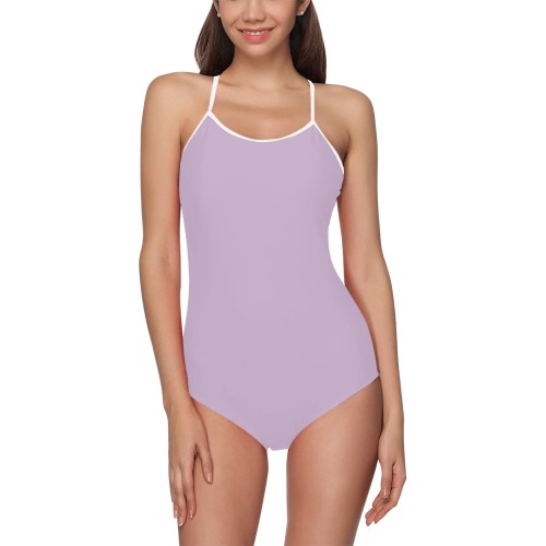 Nude Colour Woman's Swimwear Lilac Strap Swimsuit ( Model S05)