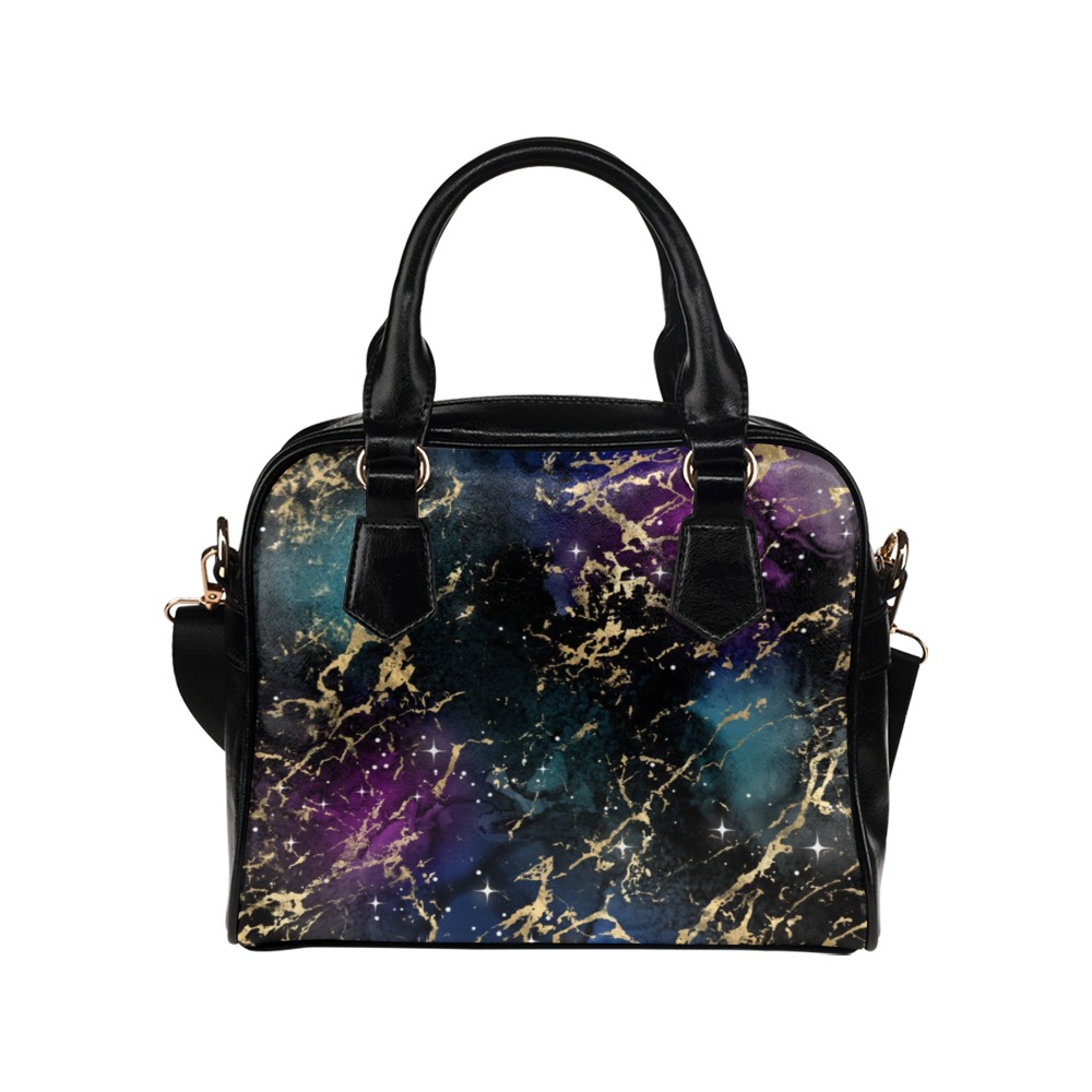 Watercolor Marble Galaxy #1 | Shoulder Handbag (Model 1634)