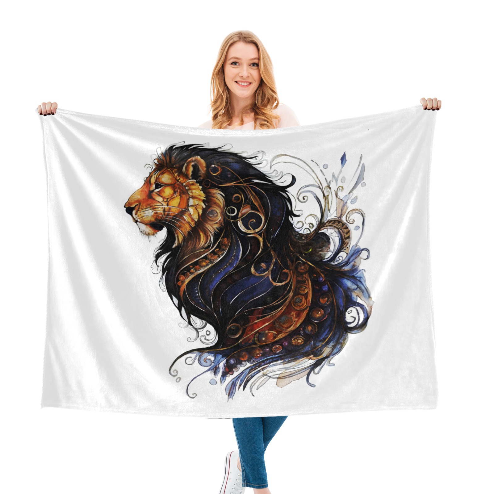 Untamed Spirit, Mystical Lion Ultra-Soft Micro Fleece Blanket 60"x50"