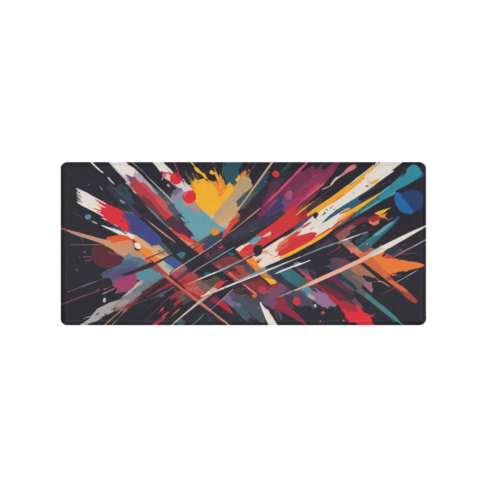 Stunning abstract art of colorful paint strokes Gaming Mousepad (35"x16")