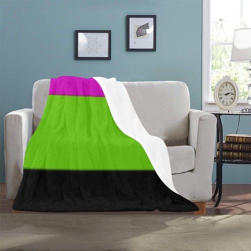 Pink, Green and Black Ombre Ultra-Soft Micro Fleece Blanket 32"x48"