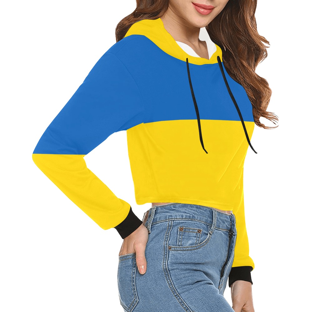 UKRAINE All Over Print Crop Hoodie for Women (Model H22)