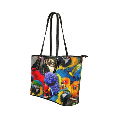 PARROTS Leather Tote Bag/Small (Model 1651)