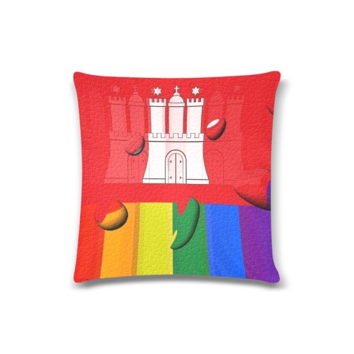 Hamburg Pride Flag Pop Art by Nico Bielow Custom Zippered Pillow Case 16"x16"(Twin Sides)
