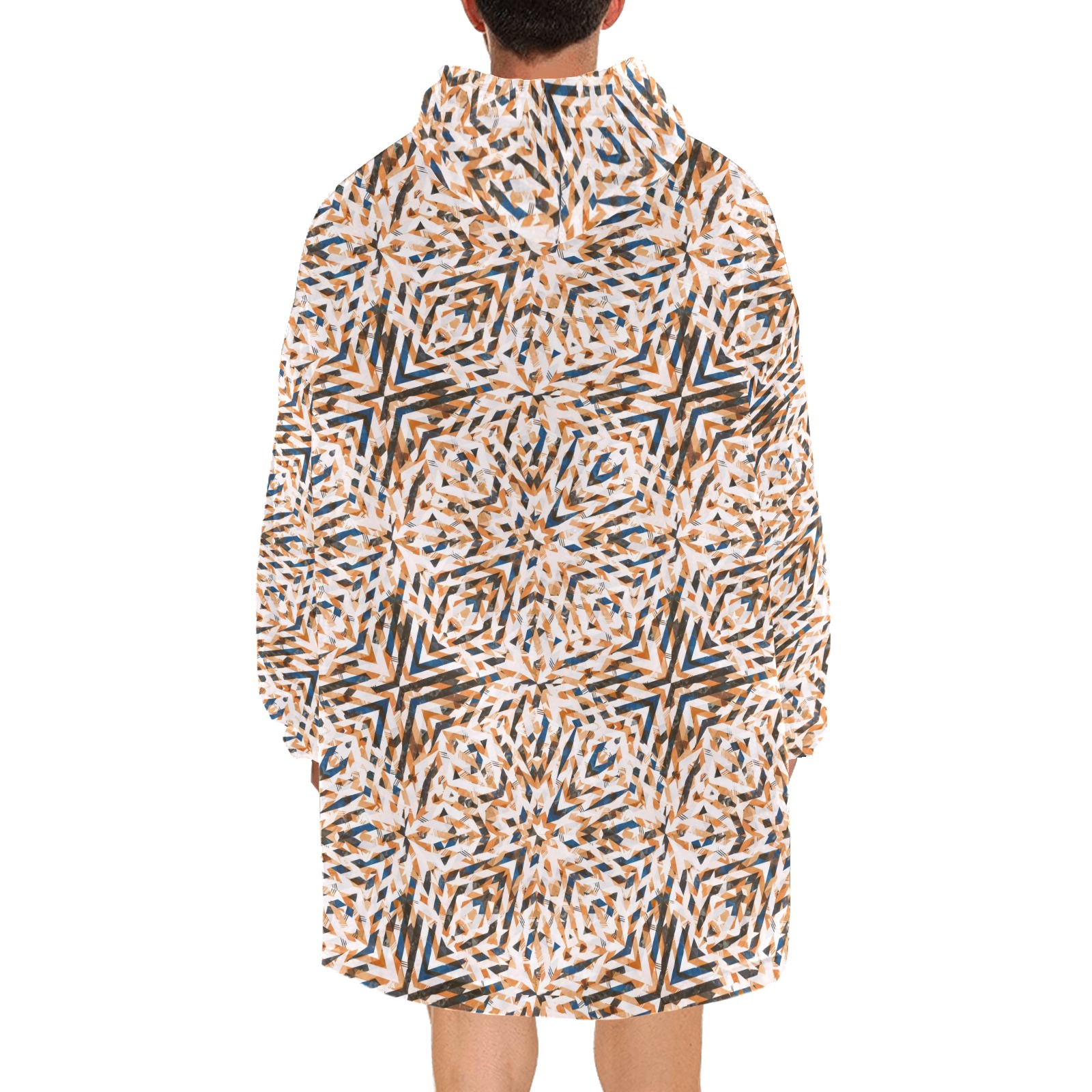 Geometric vintage mosaic 23 Blanket Hoodie for Men
