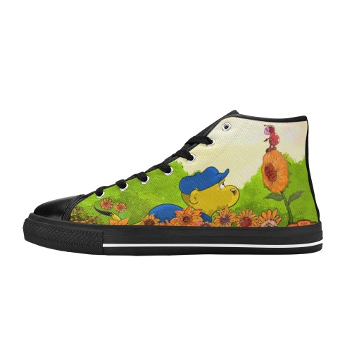Ferald and Mizz Ladybug High Top Canvas Shoes for Kid (Model 017)