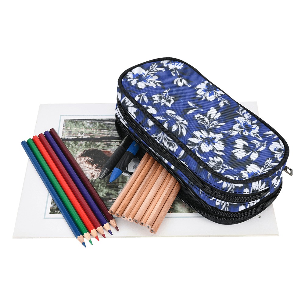 Flowery distortion mosaic Pencil Pouch/Large (Model 1680)