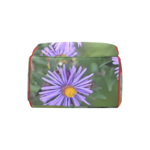 Purple Flowers Diaper Bag #3 Multi-Function Diaper Backpack/Diaper Bag (Model 1688)