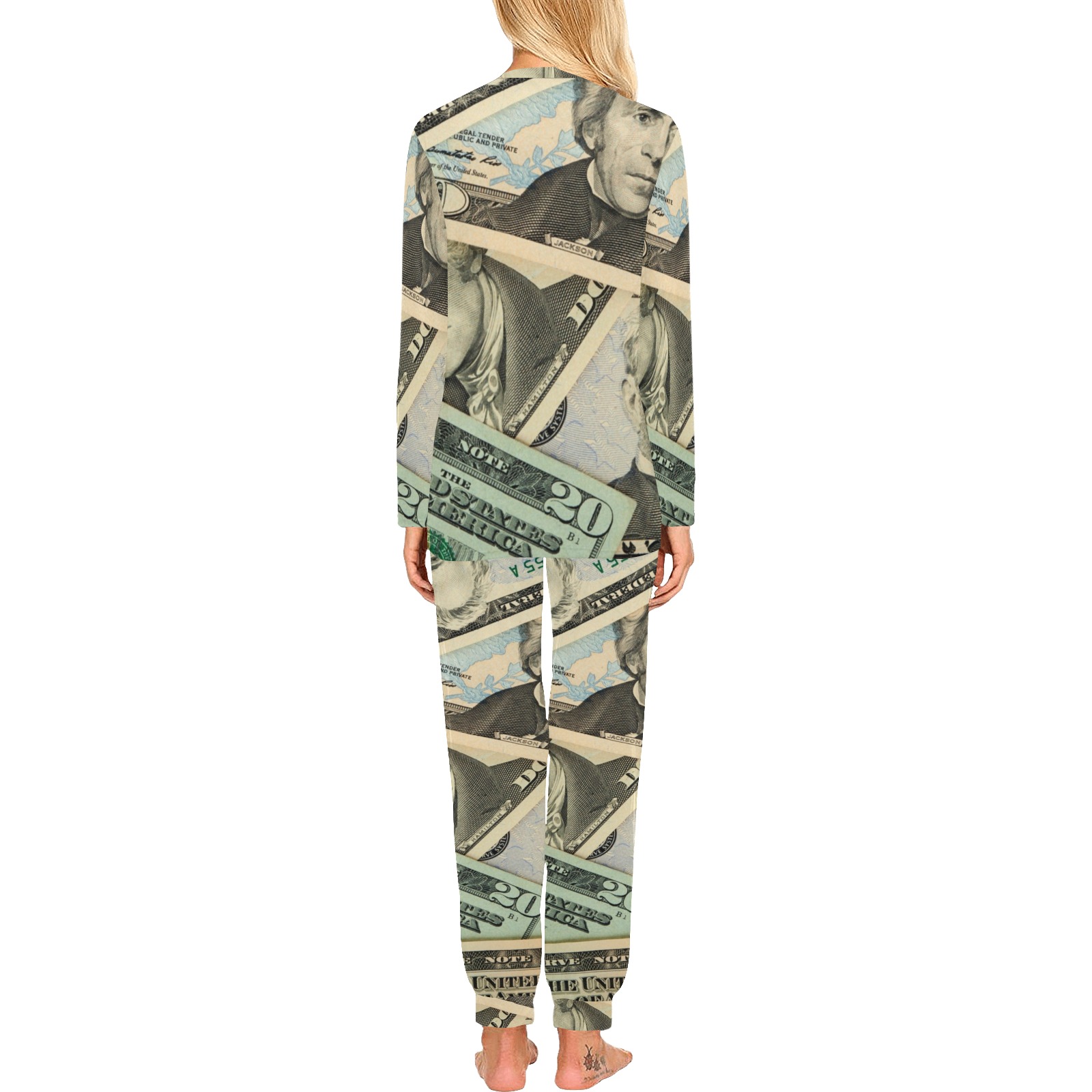 US PAPER CURRENCY Women's All Over Print Pajama Set