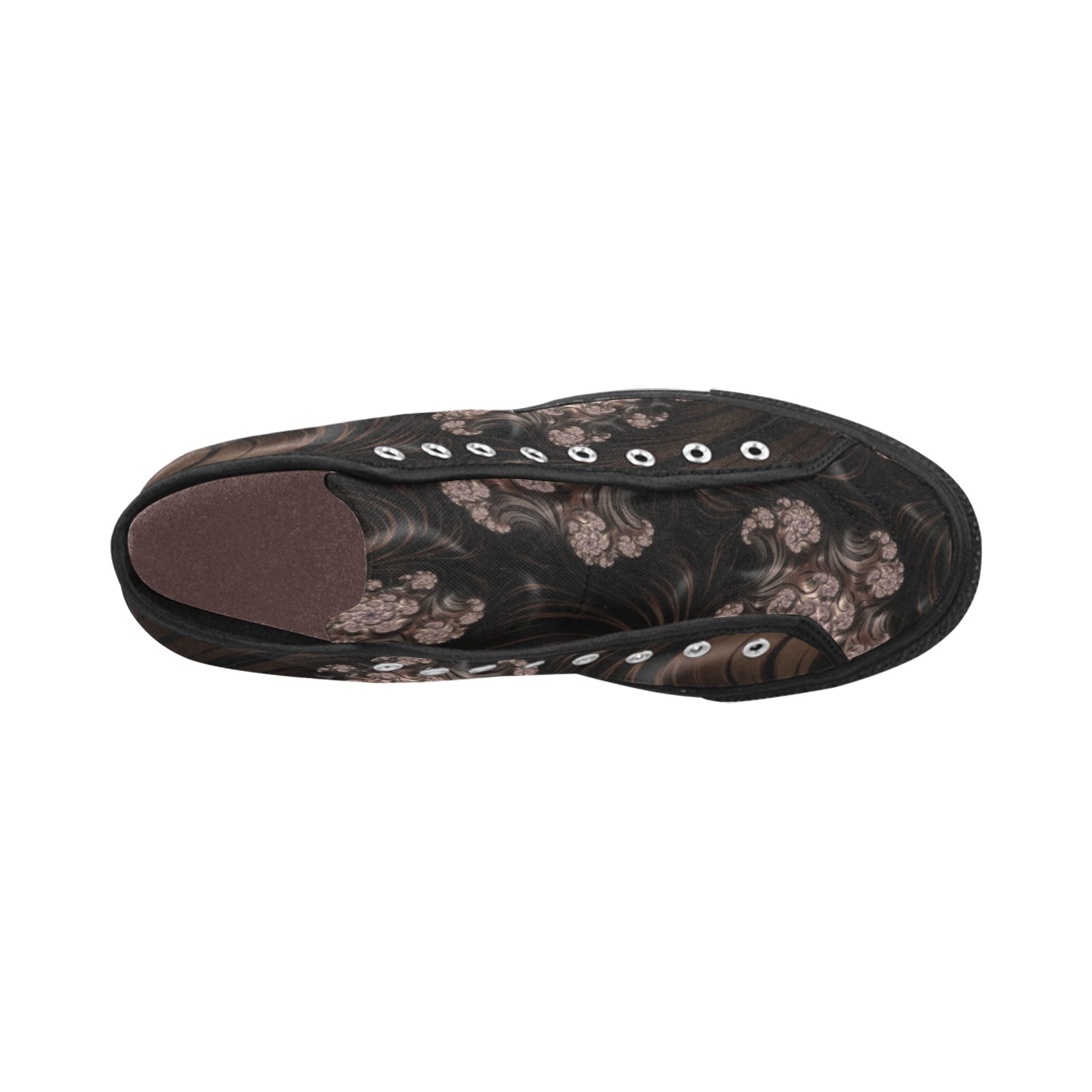 Blossoms and Dark Chocolate Swirls Fractal Abstract Vancouver H Men's Canvas Shoes (1013-1)