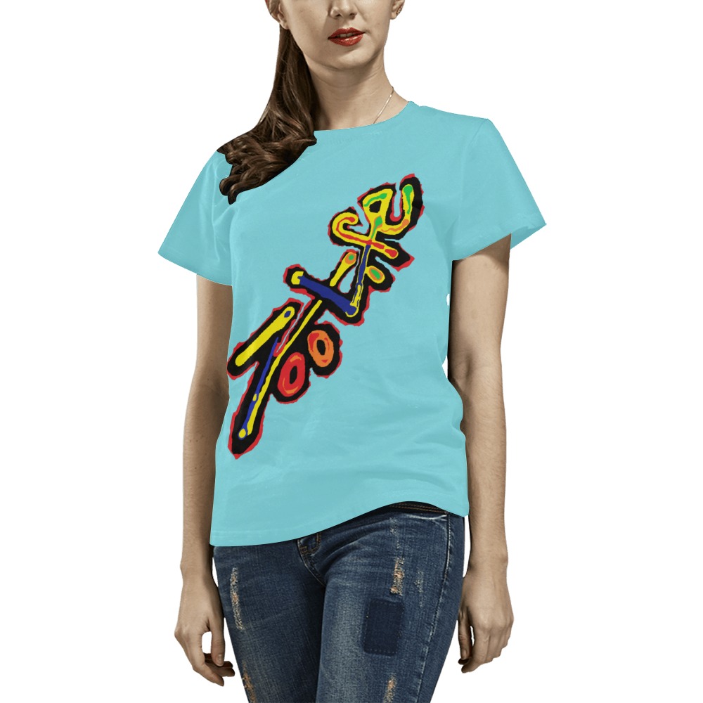 ZL.LOGOWM.tourq All Over Print T-Shirt for Women (USA Size) (Model T40)