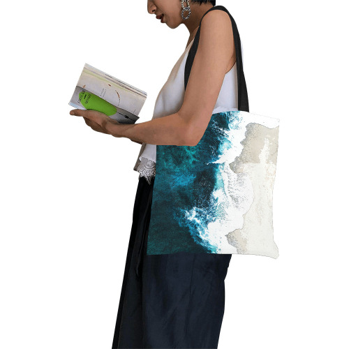 Ocean And Beach All Over Print Canvas Tote Bag/Small (Model 1697)