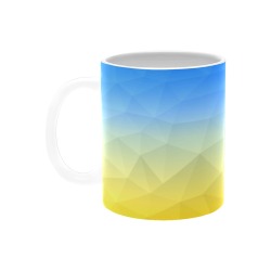 Ukraine yellow blue geometric mesh pattern White Mug(11OZ)