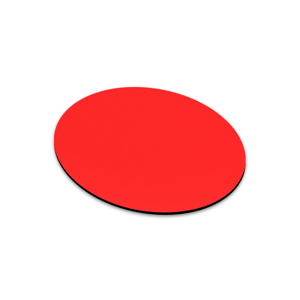 Merry Christmas Red Solid Color Round Mousepad