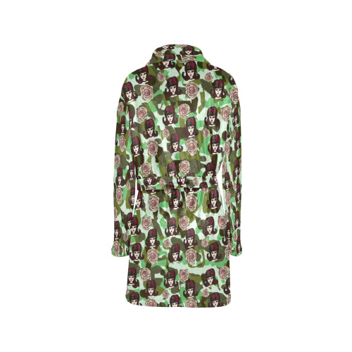 brownish green camogirl rose Women's All Over Print Night Robe