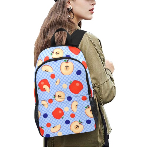 Apple a day Fabric Backpack with Side Mesh Pockets (Model 1659)