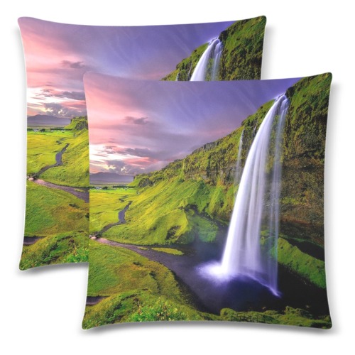 7 (3) Custom Zippered Pillow Cases 18"x 18" (Twin Sides) (Set of 2)