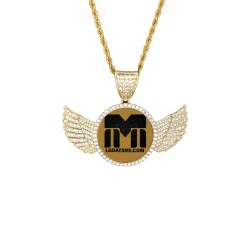 TMT Gold Wings Gold Photo Pendant with Rope Chain