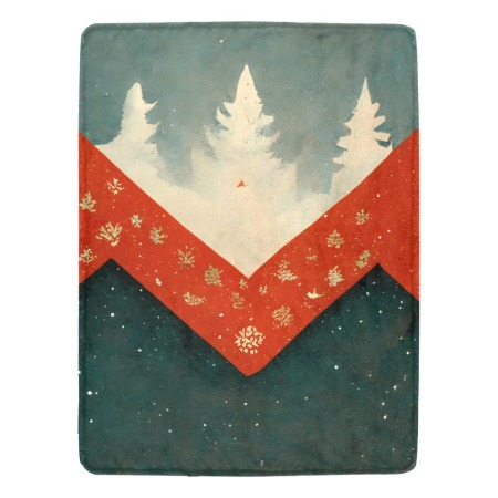 Geometric Winter Forest Blanket 60x80