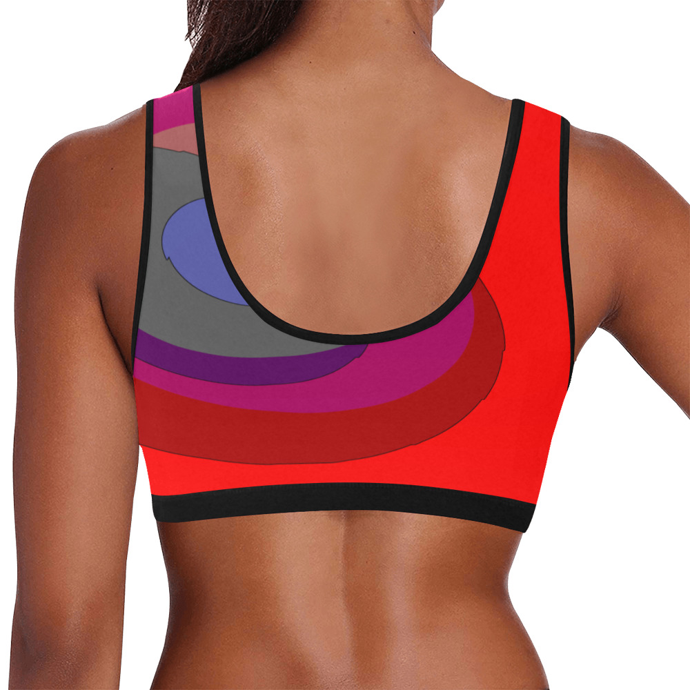 Red Abstract 714 Women's All Over Print Sports Bra (Model T52)