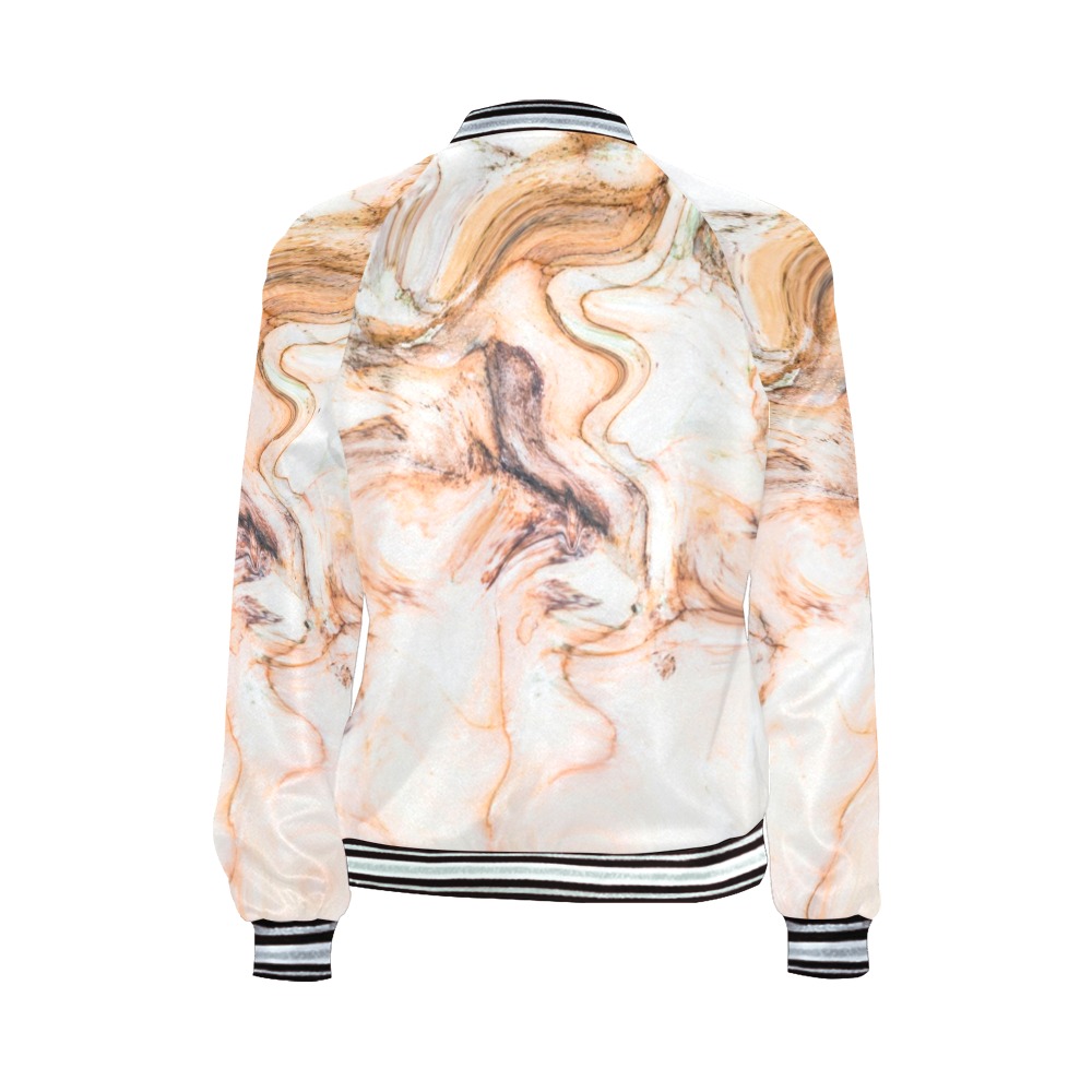Abstract_pink_marble All Over Print Bomber Jacket for Women (Model H21)