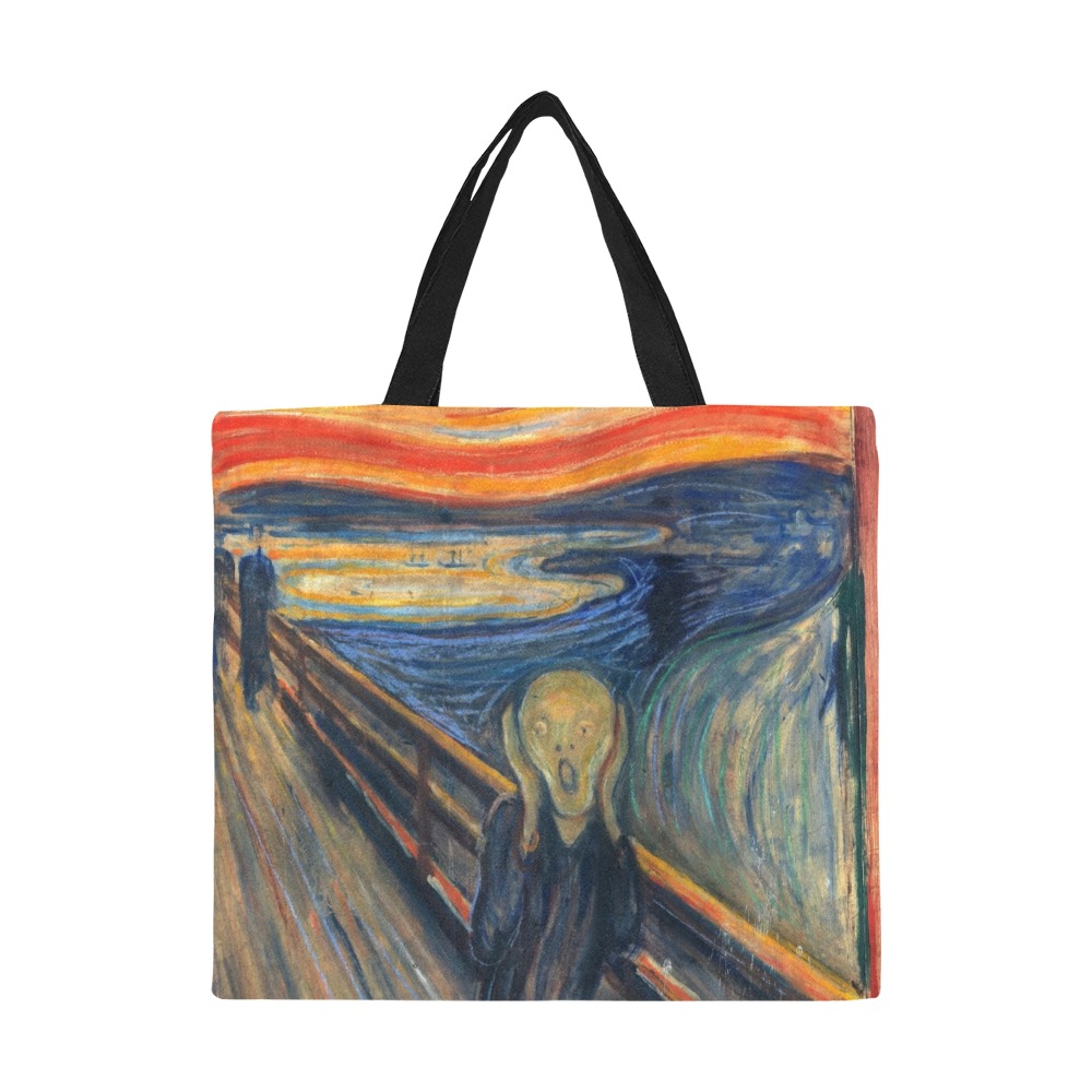Edvard Munch-The scream All Over Print Canvas Tote Bag/Large (Model 1699)