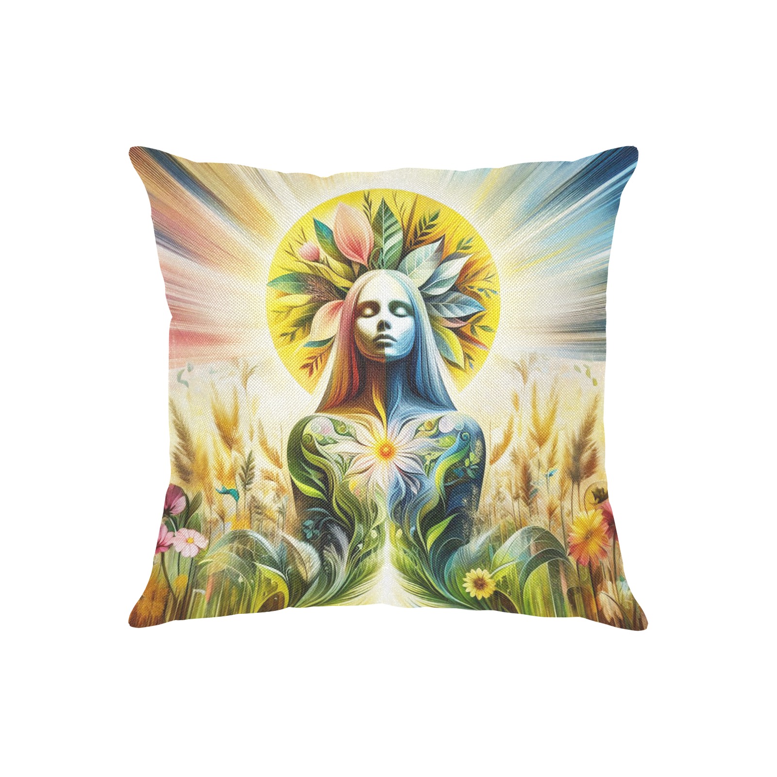 Mother Nature Linen Zippered Pillowcase 18"x18"(Two Sides)