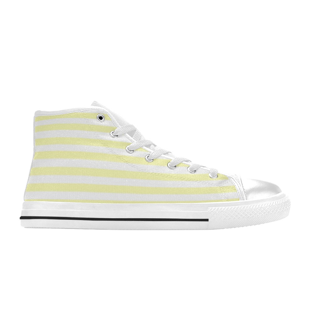 bleached yellow High Top Canvas Shoes for Kid (Model 017)