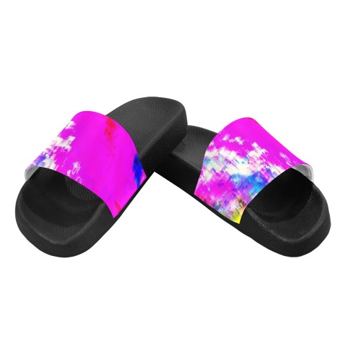 Glitchy Pinkness Women's Slide Sandals (Model 057)