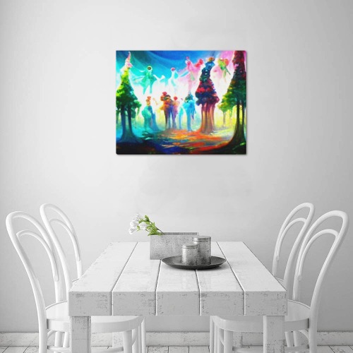 psychedelic forrest Frame Canvas Print 20"x16"