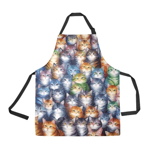 Charming pattern of colorful cat animals cool art. All Over Print Apron