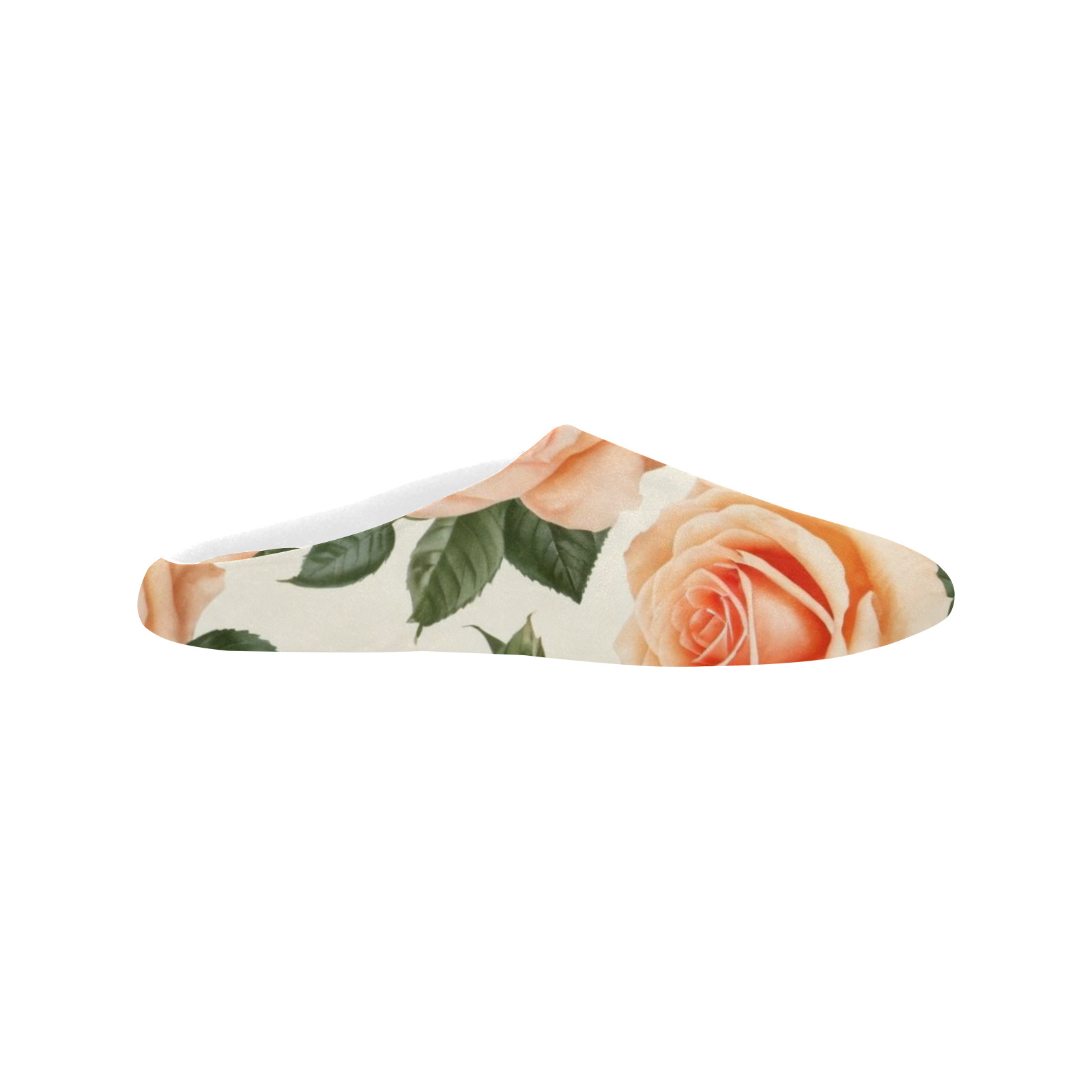 vintage rose pattern Women's Non-Slip Cotton Slippers (Model 0602)