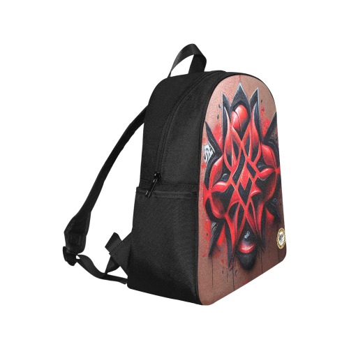 red diamond on brown Multi-Pocket Fabric Backpack (Model 1684)
