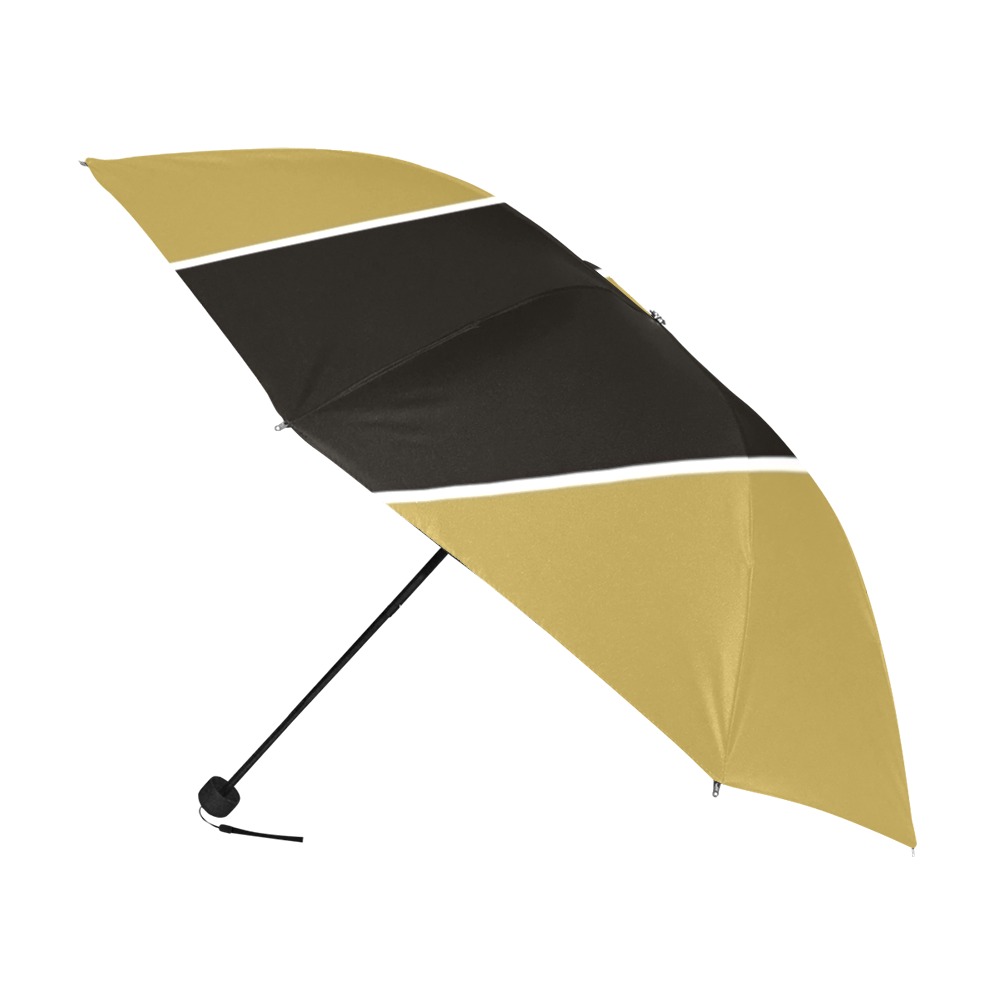 Black, Gold and White Stripes Anti-UV Foldable Umbrella (U08)