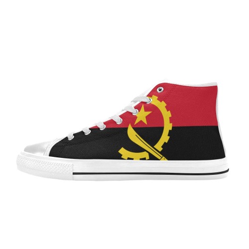 Flag_of_Angola.svg Men’s Classic High Top Canvas Shoes (Model 017)