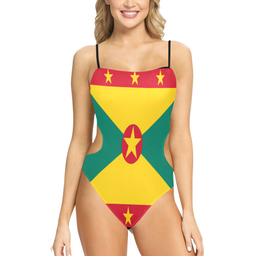 manusartgnd Spaghetti Strap Cut Out Sides Swimsuit (Model S28)