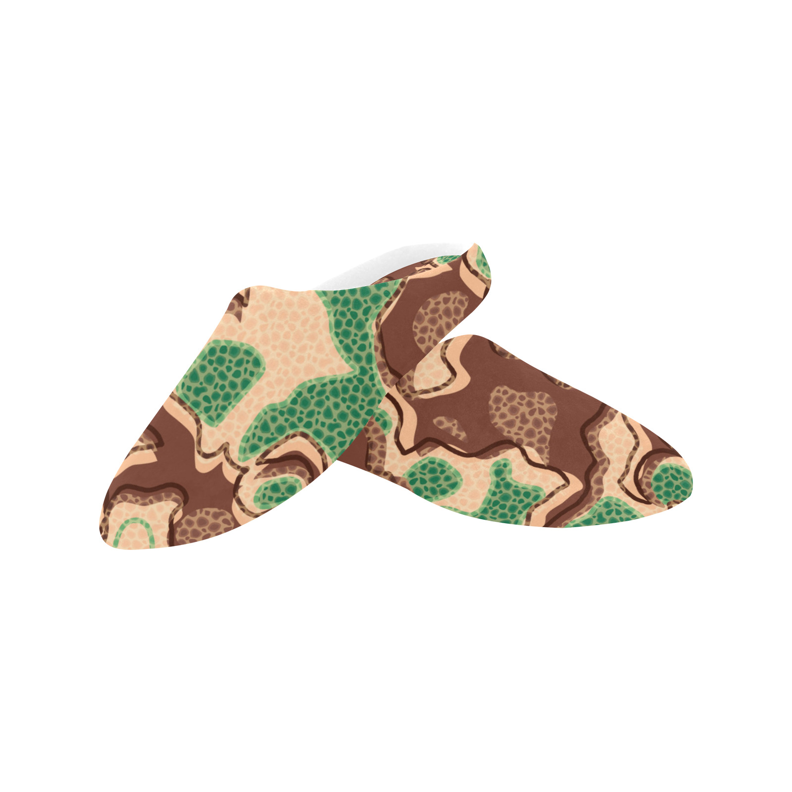 Modern Fashion Military Cheetah Camouflage Women's Non-Slip Cotton Slippers (Model 0602)
